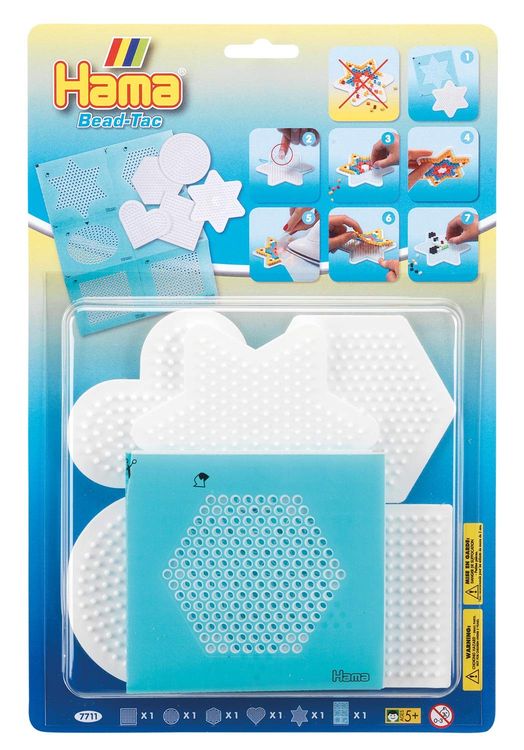 Produktbild: Hama 7711 - Stiftplatten 5er-Set, Bead-Tac, Stiftplatten für Midi-Bügelperlen