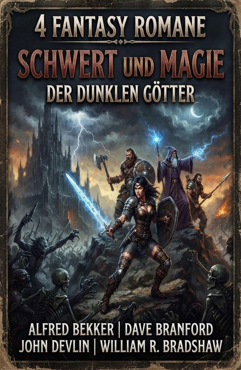 Produktbild: 4 Fantasy Romane: Schwert und Magie der dunklen G&ouml;tter