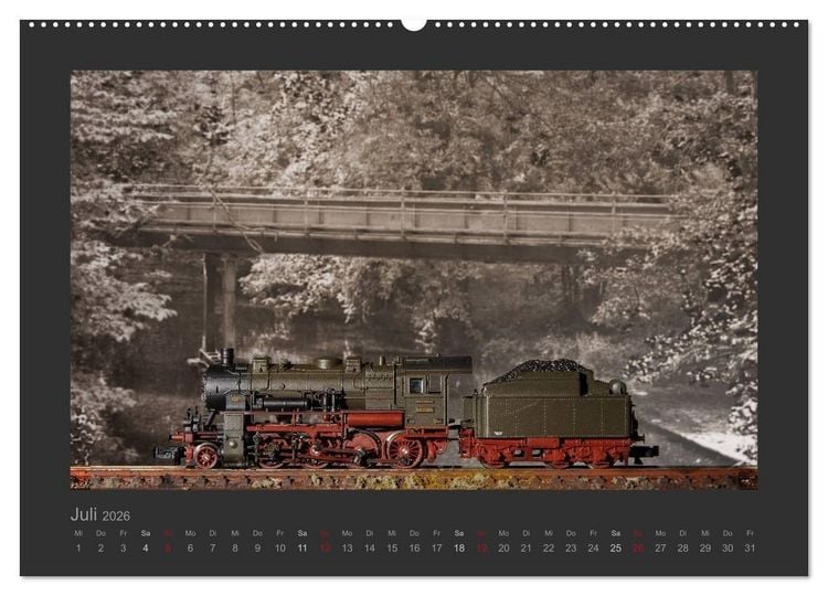 Produktbild: Dampflokomotiven in Spur N (Wandkalender 2026 DIN A2 quer), CALVENDO Monatskalender