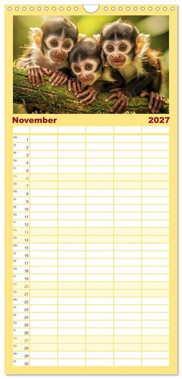 Produktbild: Familienplaner 2027 - Babys der Wildnis mit 5 Spalten (Wandkalender, 21 x 45 cm) CALVENDO