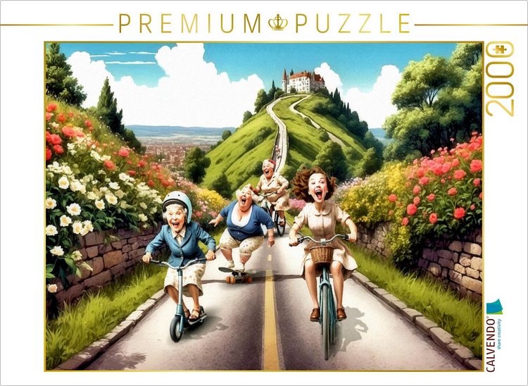 Produktbild: CALVENDO Puzzle Jetzt geht's bergab, M&auml;dels! | 2000 Teile Lege-Gr&ouml;&szlig;e 90x67cm Foto-Puzzle f&uuml;r gl&uuml;ckliche Stunden