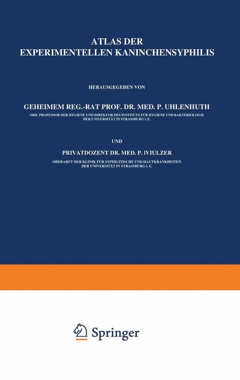 Produktbild: Atlas der Experimentellen Kaninchensyphilis