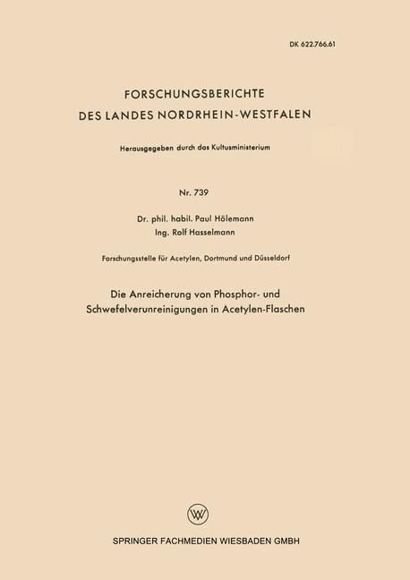 Produktbild: Die Anreicherung von Phosphor- und Schwefelverunreinigungen in Acetylen-Flaschen