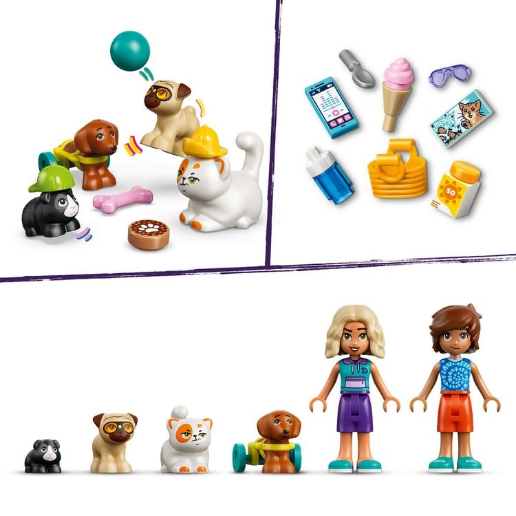 Produktbild: LEGO Friends 42676 Lustiger Tag im Wasserpark, Bauset mit 2 Spielfiguren und 4 Spielzeugtieren