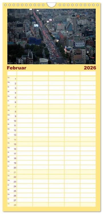 Produktbild: Familienplaner 2026 - Seoul mit 5 Spalten (Wandkalender, 21 x 45 cm) CALVENDO