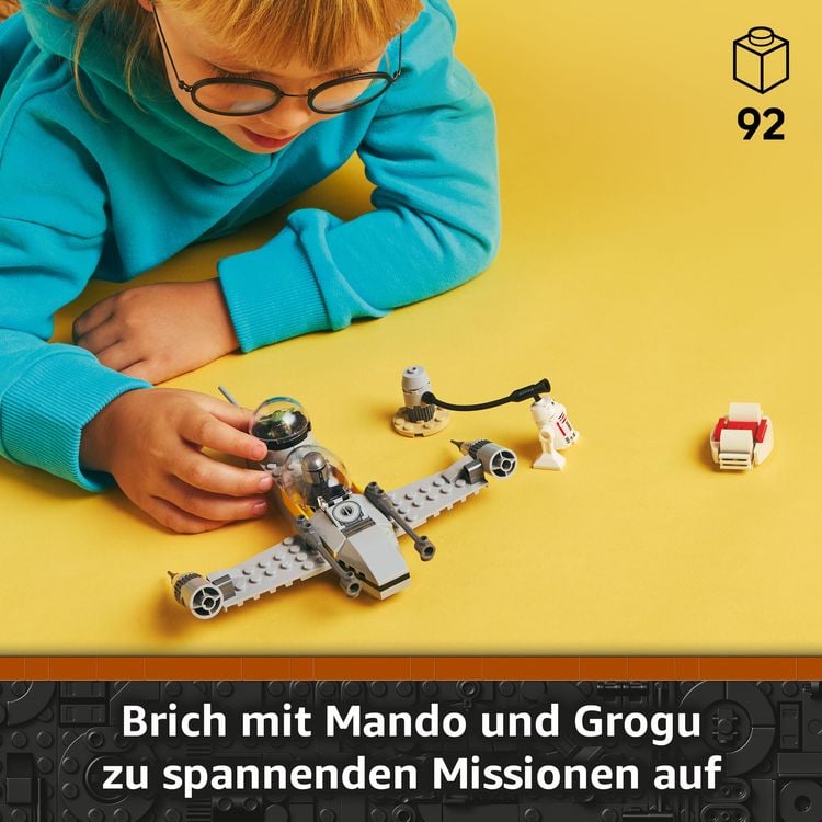 Produktbild: LEGO Star Wars 75410 Mandos und Grogus N-1 Starfighter, The Mandalorian
