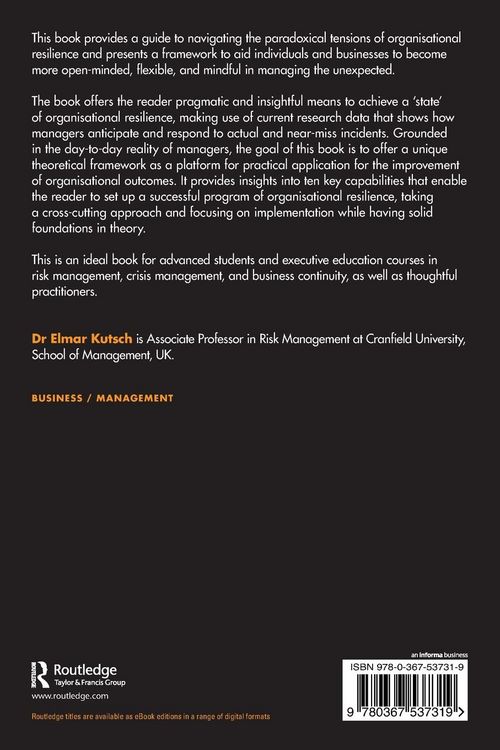 Produktbild: Organisational Resilience