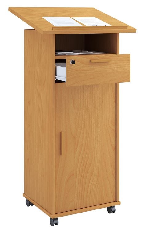 Produktbild: Holz Stehpult Rednerpult Stehtisch Rollen Melta T
