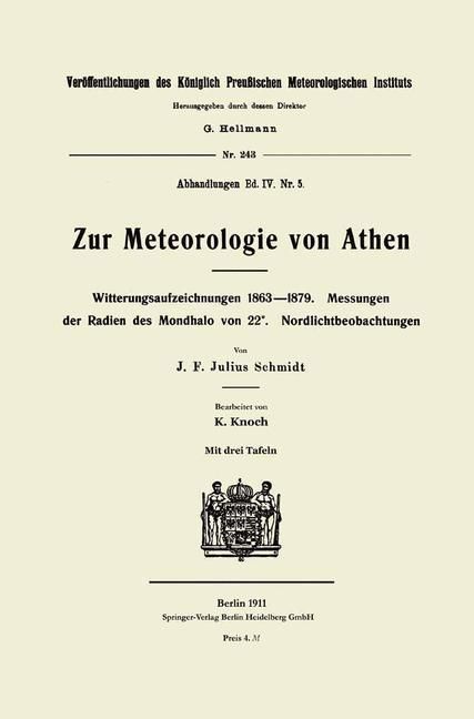 Produktbild: Zur Meteorologie von Athen