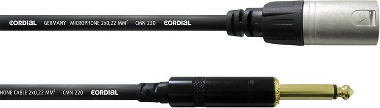 Produktbild: Cordial CCM 5 MP XLR Verbindungskabel [1x XLR-Stecker - 1x Klinkenstecker 6.35 mm] 5.00 m Schwarz