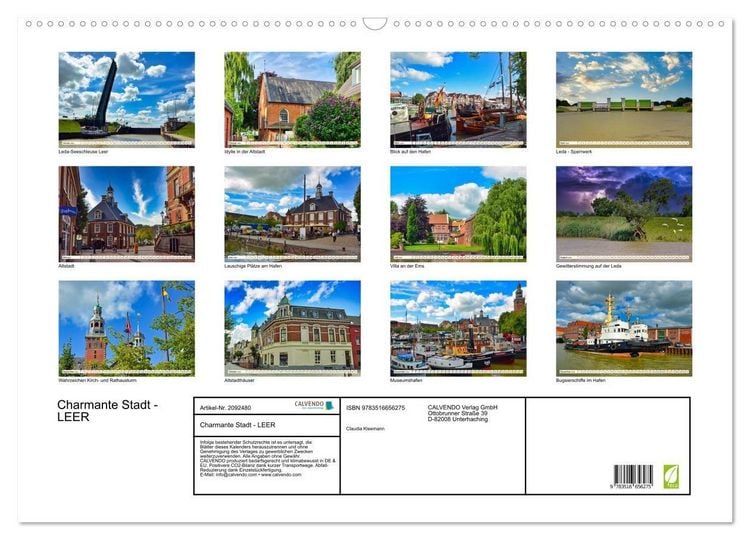 Produktbild: Charmante Stadt - LEER (Wandkalender 2026 DIN A2 quer), CALVENDO Monatskalender