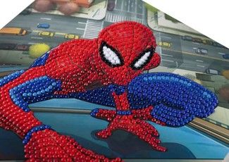 Produktbild: Craft Buddy CCK-MCU905 - Crystal Art Card Kit, Marvel Spiderman, 18x18 cm, Diamond Painting, Kunst-Gru&szlig;karte