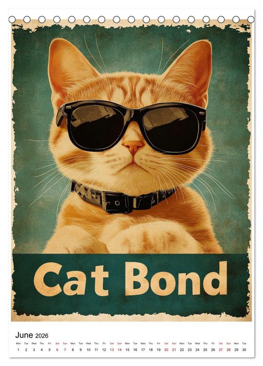 Produktbild: If Movies where full of Cats (Desk Calendar 2026 DIN A5 portrait), CALVENDO 12 Month DeskCalendar