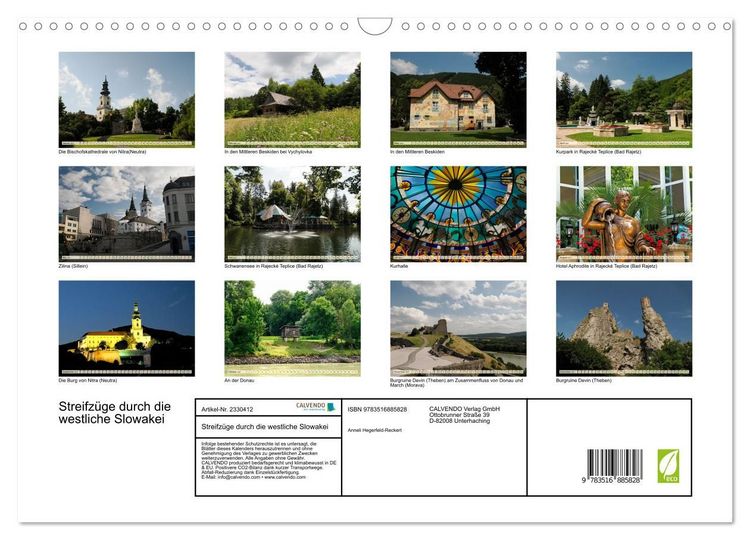 Produktbild: Streifz&uuml;ge durch die westliche Slowakei (Wandkalender 2027 DIN A3 quer), CALVENDO Monatskalender
