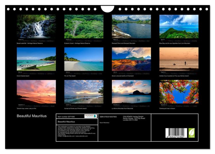 Produktbild: Beautiful Mauritius (Wall Calendar 2026 DIN A4 landscape), CALVENDO 12 Month Wall Calendar