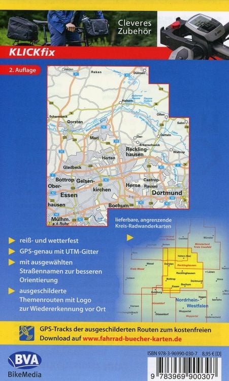 Produktbild: BVA Radwanderkarte Kreis Recklinghausen die sch&ouml;nsten Radtouren 1:50.000
