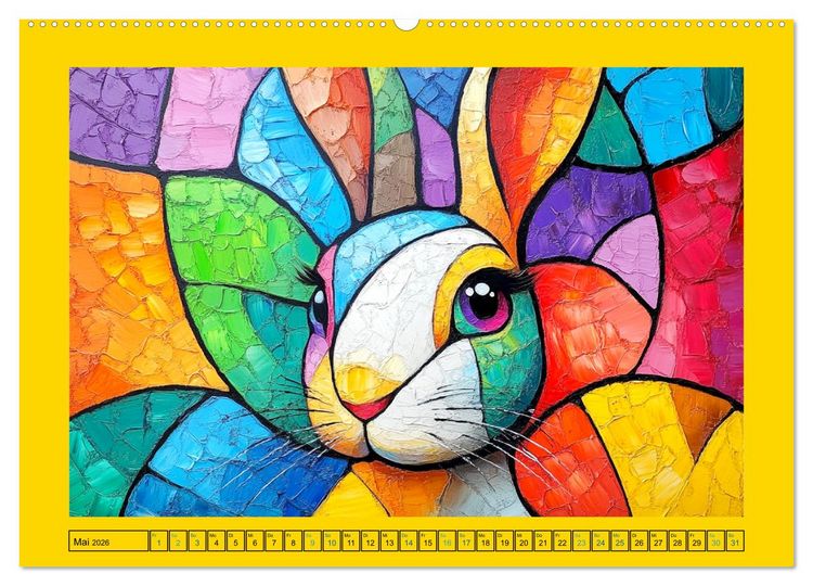 Produktbild: Abstrakte Eleganz. K&uuml;nstlerische Tiermotive in sch&ouml;nen Farben (Wandkalender 2026 DIN A2 quer), CALVENDO Monatskalender