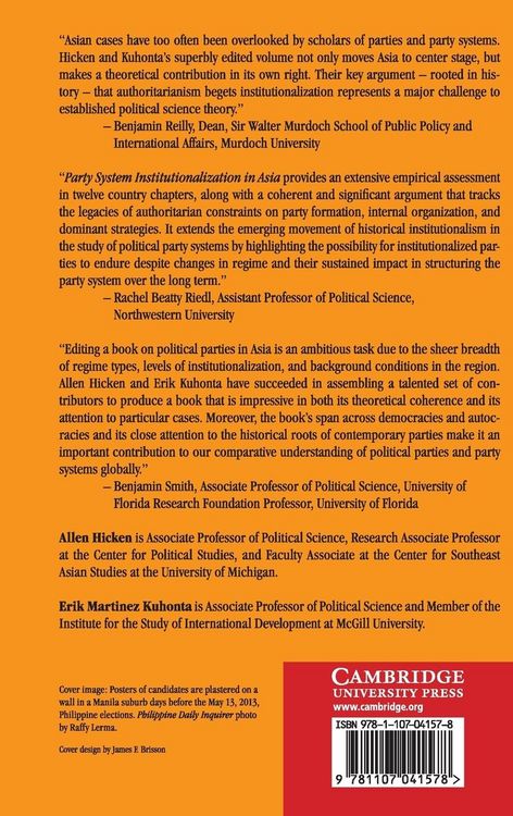 Produktbild: Party System Institutionalization in Asia