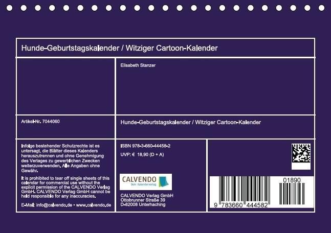Produktbild: Hunde-Geburtstagskalender / Witziger Cartoon-Kalender (Tischkalender immerw&auml;hrend DIN A5 quer)