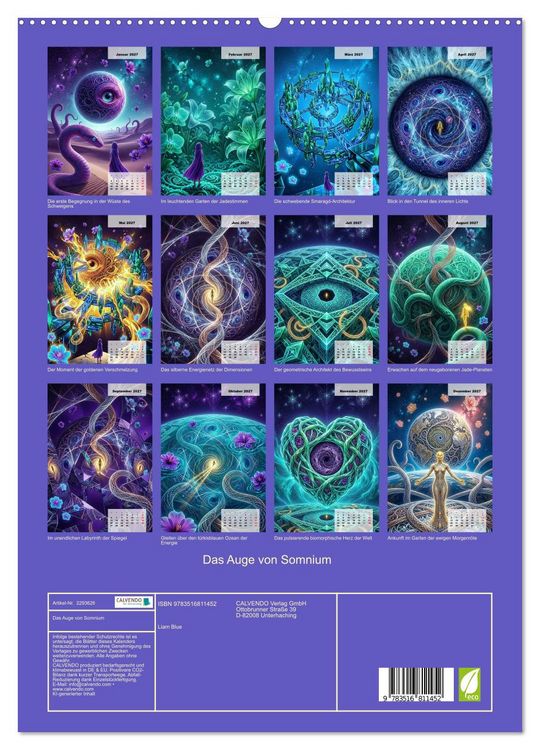 Produktbild: Das Auge von Somnium (hochwertiger Premium Wandkalender 2027 DIN A2 hoch), Kunstdruck in Hochglanz
