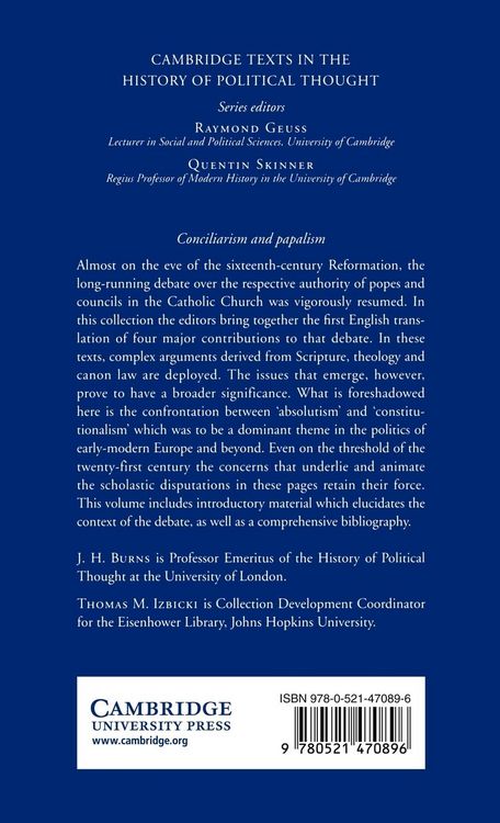 Produktbild: Conciliarism and Papalism