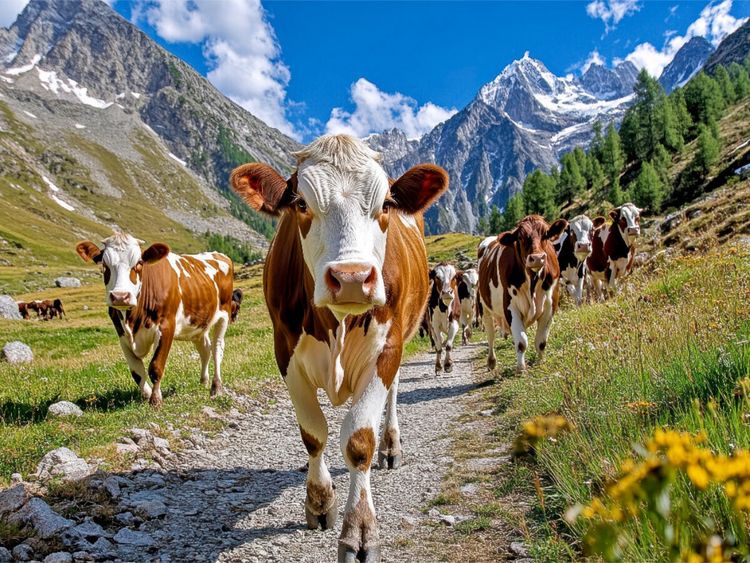 Produktbild: CALVENDO Puzzle Hier wird schon mal der Almabtrieb ge&uuml;bt | 1000 Teile Lege-Gr&ouml;&szlig;e 64x48cm Foto-Puzzle f&uuml;r gl&uuml;ckliche Stunden