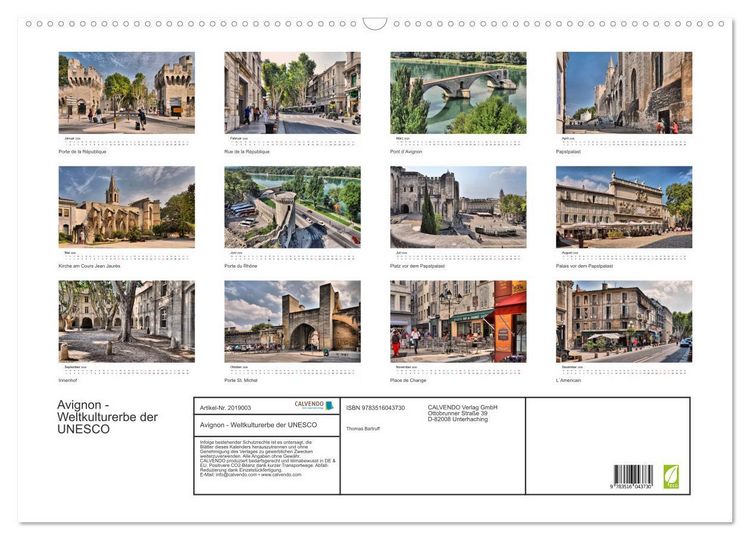 Produktbild: Avignon - Weltkulturerbe der UNESCO (Wandkalender 2026 DIN A2 quer), CALVENDO Monatskalender