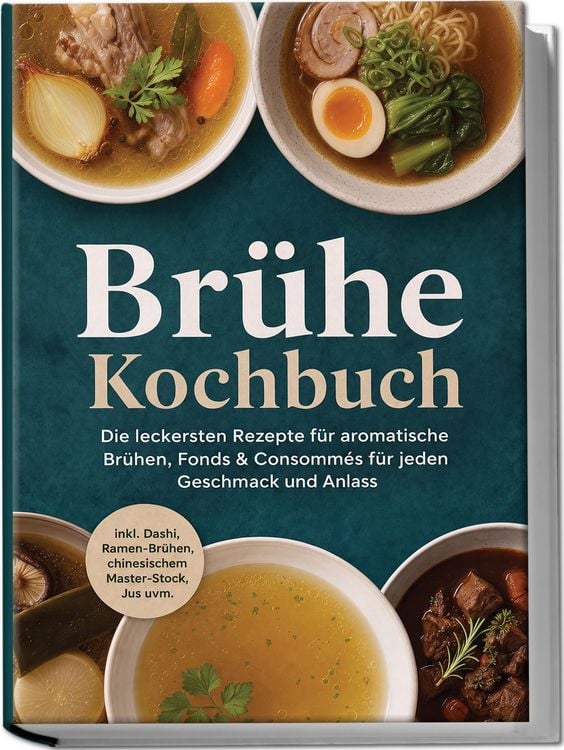 Produktbild: Br&uuml;he Kochbuch: Die leckersten Rezepte f&uuml;r aromatische Br&uuml;hen, Fonds & Consomm&eacute;s f&uuml;r jeden Geschmack und Anlass &ndash; inkl. Dashi, Ramen-Br&uuml;hen, chinesischem Master-Stock, Jus uvm.