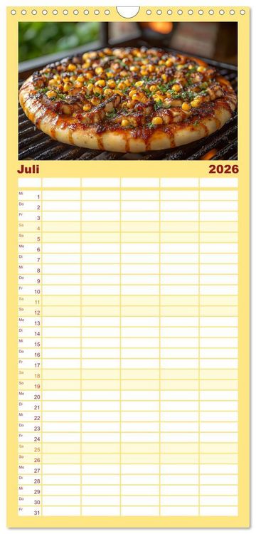 Produktbild: Familienplaner 2026 - Pizza geht immer - Zu jeder Jahreszeit mit 5 Spalten (Wandkalender, 21 x 45 cm) CALVENDO