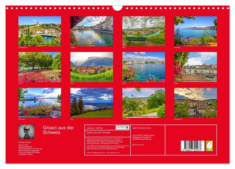Produktbild: Gr&uuml;ezi aus der Schweiz (Wandkalender 2026 DIN A3 quer), CALVENDO Monatskalender
