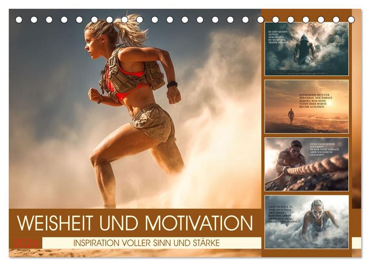 Produktbild: Weisheit und Motivation - Inspiration voller Sinn und St&auml;rke (Tischkalender 2026 DIN A5 quer), CALVENDO Monatskalender