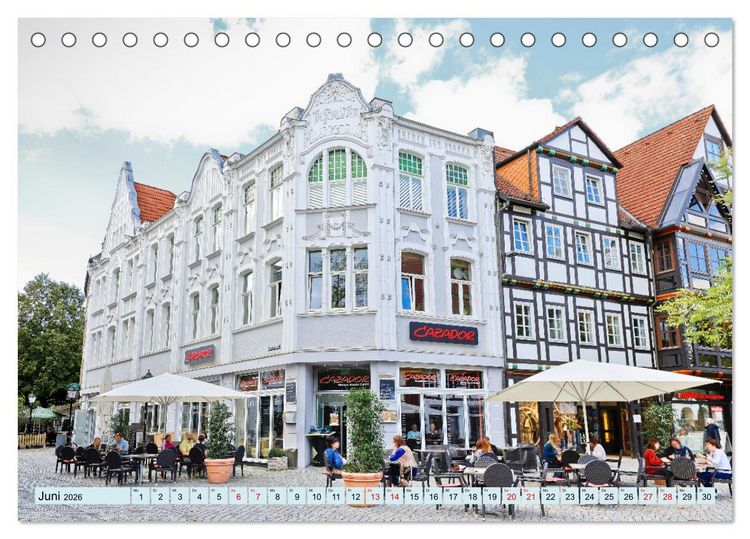 Produktbild: Hameln - Fachwerk und Weserrenaissance (Tischkalender 2026 DIN A5 quer), CALVENDO Monatskalender