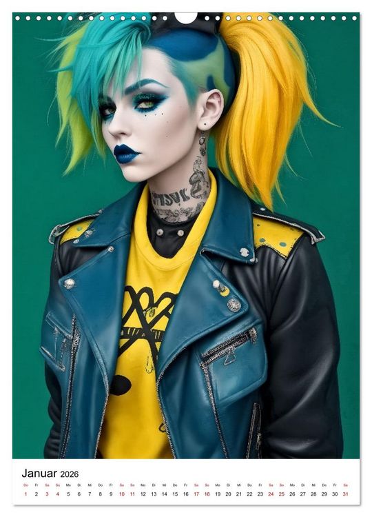 Produktbild: Punk Girls mit einer Prise New Wave (Wandkalender 2026 DIN A3 hoch), CALVENDO Monatskalender