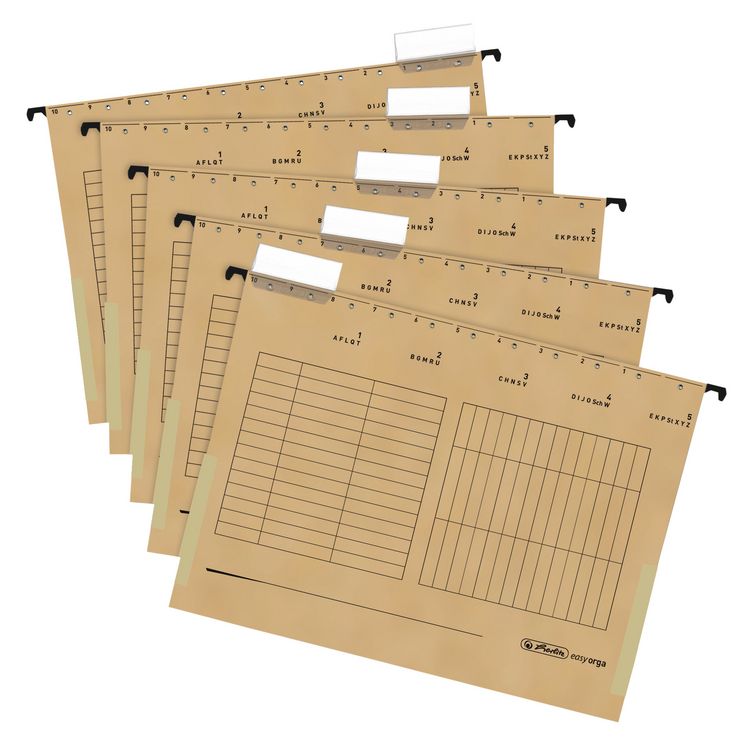 Produktbild: Herlitz H&auml;ngetasche A4 natron 5er Set