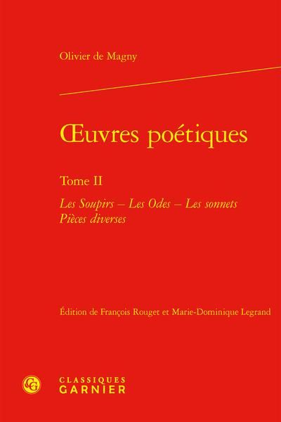 Produktbild: Oeuvres Poetiques Tome 2: Les Soupirs; les Odes; les Sonnets; Pieces