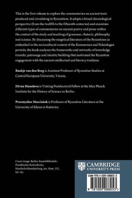 Produktbild: Byzantine Commentaries on Ancient Greek Texts, 12th-15th Centuries