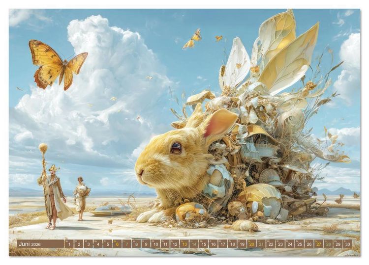 Produktbild: Tiere - Im surrealen Garten der Tr&auml;ume (Wandkalender 2026 DIN A2 quer), CALVENDO Monatskalender