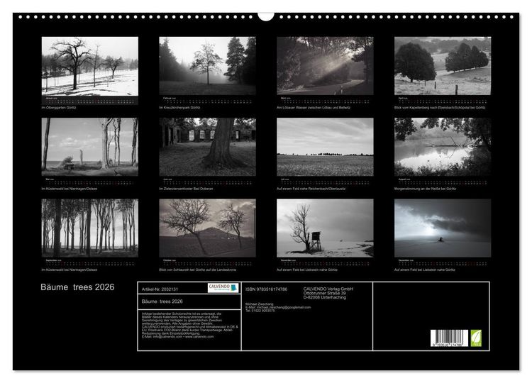 Produktbild: B&auml;ume trees 2026 (Wandkalender 2026 DIN A2 quer), CALVENDO Monatskalender