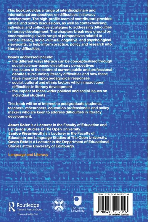 Produktbild: Contextualising Difficulties in Literacy Development