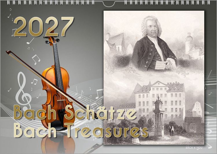 Produktbild: Komponisten-Kalender, Bach-Kalender, Musik-Kalender 2027, DIN A4