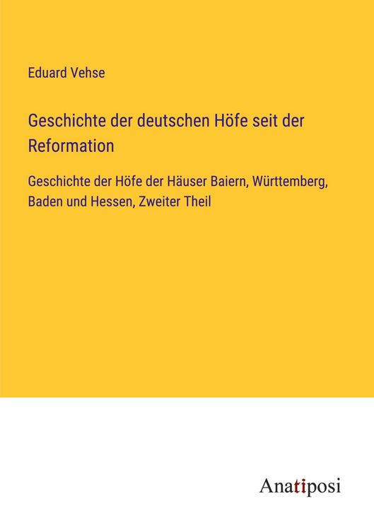 Produktbild: Geschichte der deutschen H&ouml;fe seit der Reformation