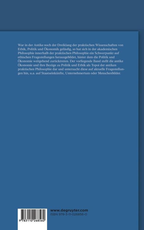 Produktbild: &Ouml;konomie, Politik und Ethik in der praktischen Philosophie der Antike