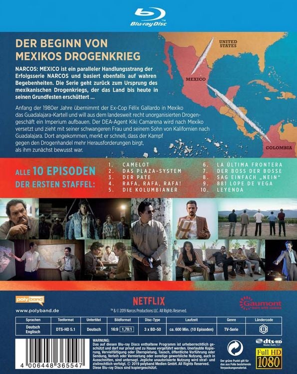 Produktbild: NARCOS: MEXICO - Staffel 1 [3 BRs]