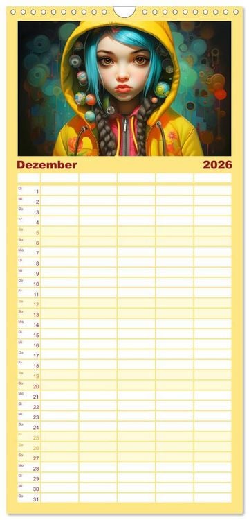 Produktbild: Familienplaner 2026 - Hip Hop Kids. Ein Jahr voller Style und Groove mit 5 Spalten (Wandkalender, 21 x 45 cm) CALVENDO