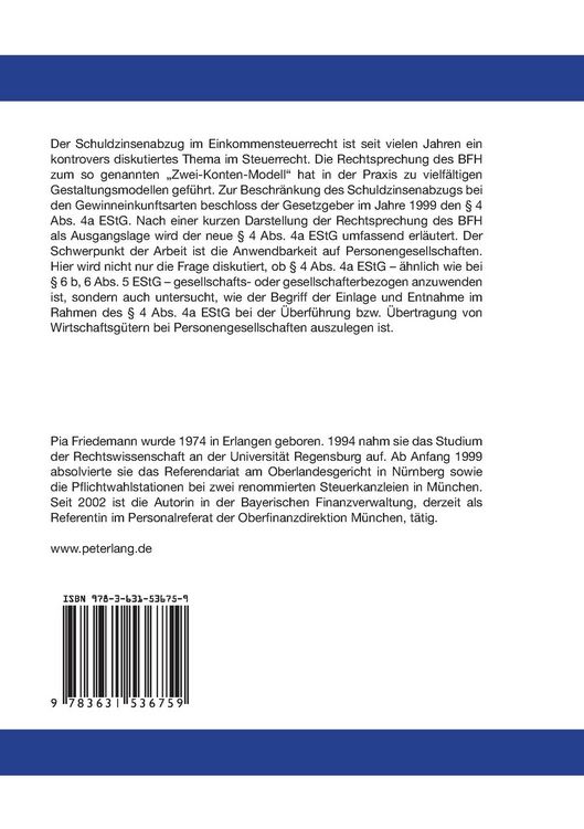 Produktbild: Der Schuldzinsenabzug bei Personengesellschaften, insbesondere nach Ma&szlig;gabe von &sect; 4 Abs. 4a EStG