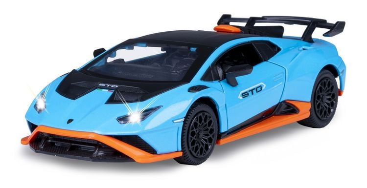 Produktbild: Lamborghini Hurac&aacute;n STO Diecast 1:32 blau inkl. Knopfzellen