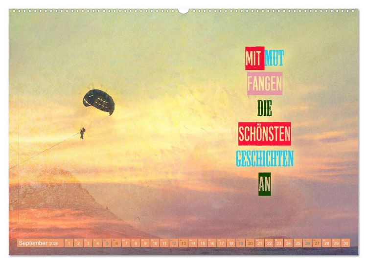 Produktbild: Spr&uuml;che aus dem Leben - Artwork (hochwertiger Premium Wandkalender 2026 DIN A2 quer), Kunstdruck in Hochglanz