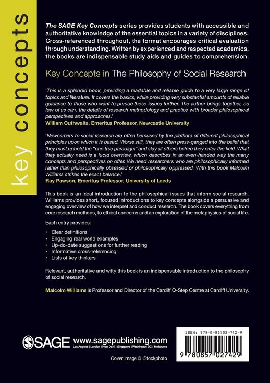 Produktbild: Key Concepts in the Philosophy of Social Research