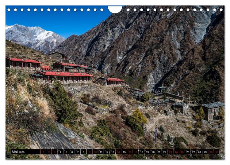 Produktbild: Nepal Tsum Valley - Tal des Gl&uuml;cks (Wandkalender 2026 DIN A4 quer), CALVENDO Monatskalender