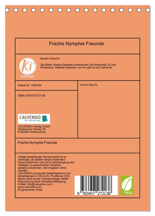Produktbild: Freche Nymphie Freunde (Tischkalender 2026 DIN A5 hoch), CALVENDO Monatskalender